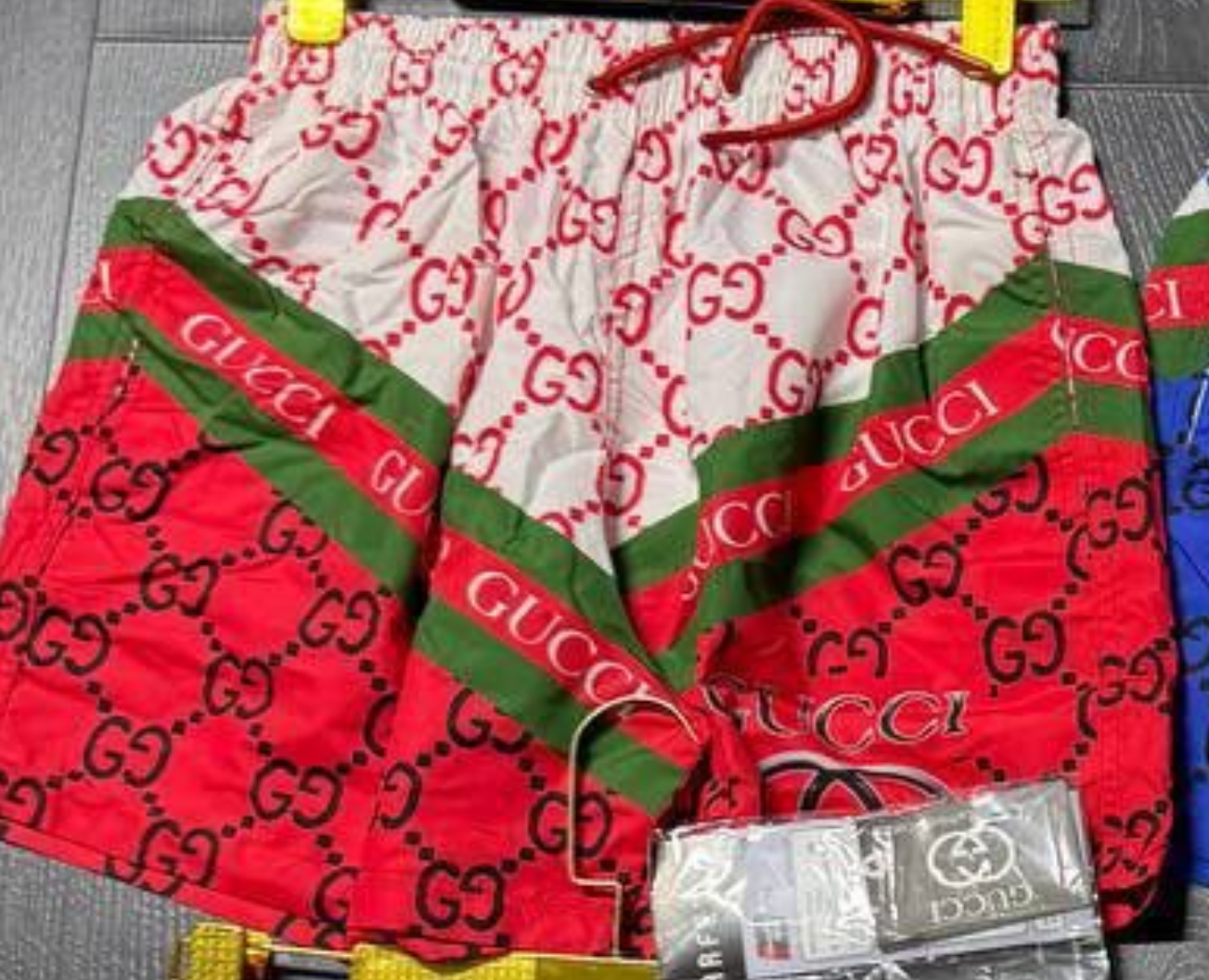 Red Monogram Swim Shorts