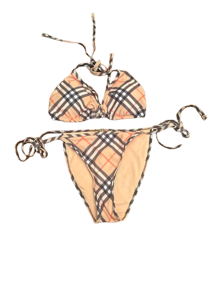 Luxe Check Tie Bikini Set