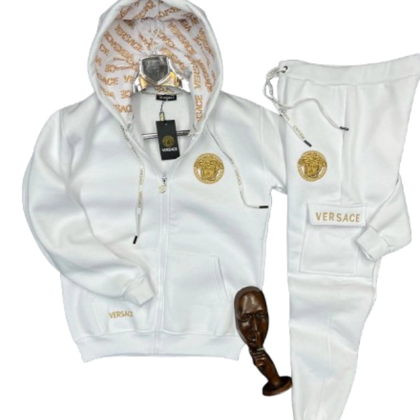 White Signature Hoodie Set