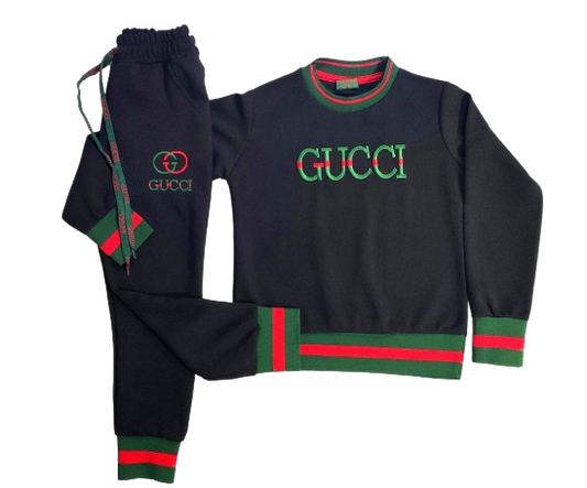 Black Stripe Kids Tracksuit