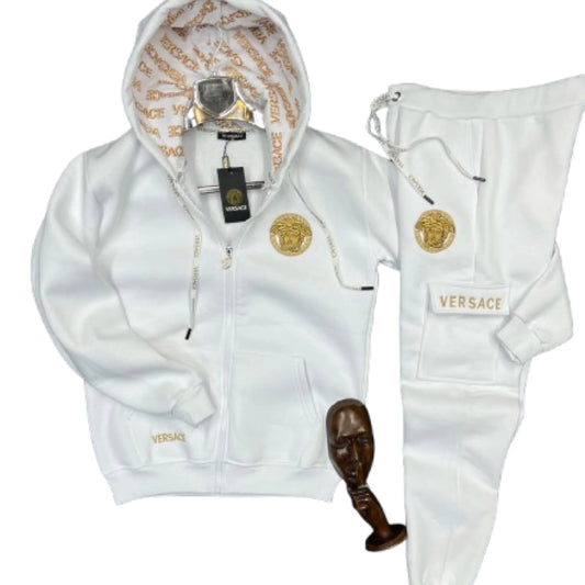 White Signature Hoodie Set